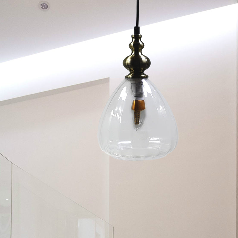 Modern Pyramid-Shaped Hanging Lamp: Single Bulb Pendant Light In Amber/Clear/Smoke Glass Clear
