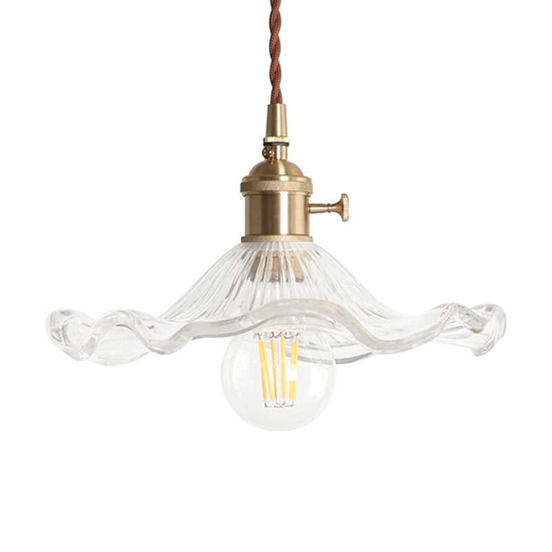 Contemporary Lotus Leaf Glass Pendant Light - Stylish Hallway Foyer Hanging Lamp