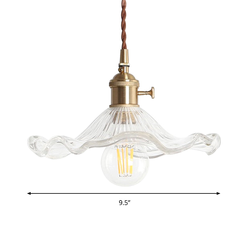 Contemporary Lotus Leaf Glass Pendant Light - Stylish Hallway Foyer Hanging Lamp