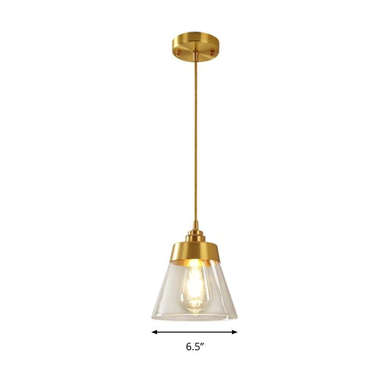 Contemporary Trapezoid Shade Pendant Lamp With Transparent Glass - Perfect Lighting Fixture For