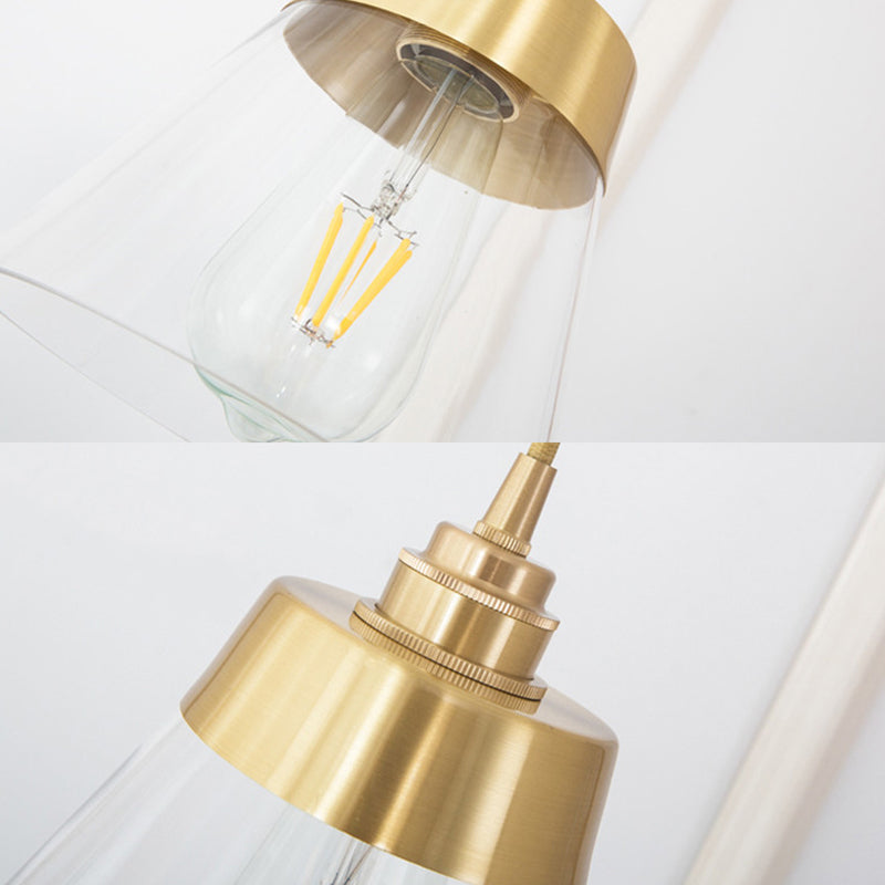 Trendy Trapezoid Glass Pendant Lamp for Cafe - Modern One-Light Shade Hanging Fixture