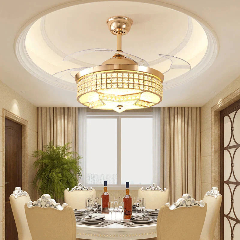 LED Modern Alloy Crystal Acrylic Ceiling Fan.LED Lamp.LED Light.Ceiling Lights.LED Ceiling Light.Ceiling Lamp For Foyer Bedroom