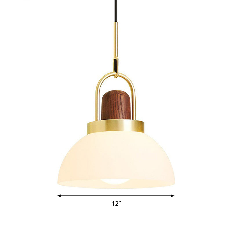 Simple Style Hotel Kitchen Pendant Light Frosted Glass White Hanging Lamp