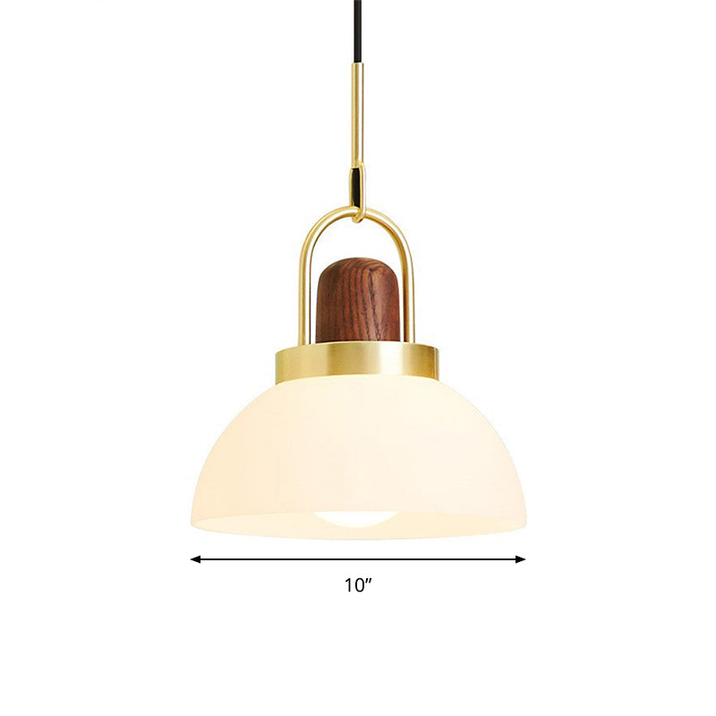 Simple Style Hotel Kitchen Pendant Light Frosted Glass White Hanging Lamp