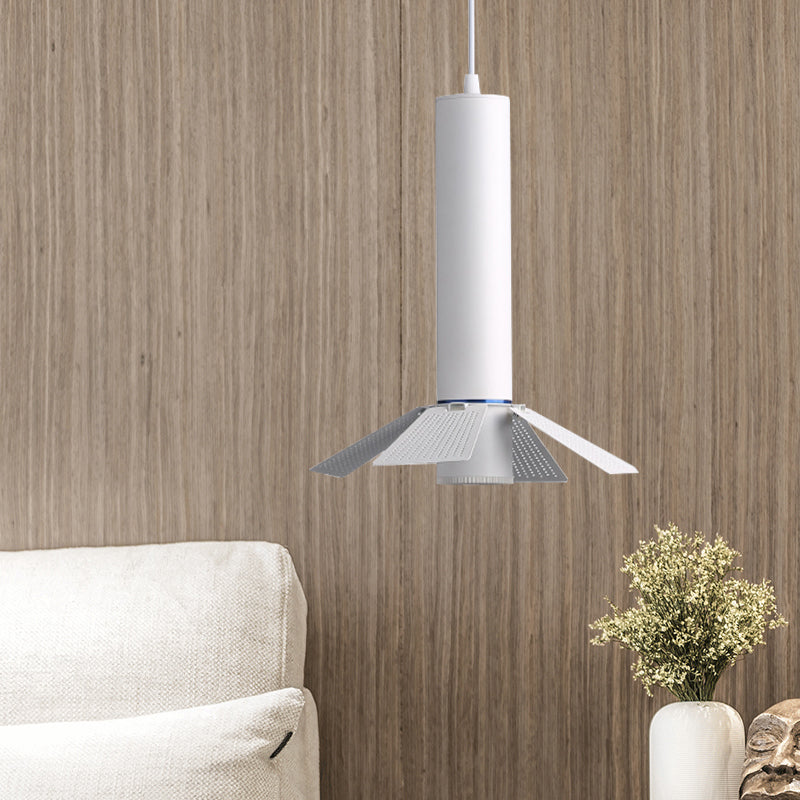 Mini Hanging Lamp With Macaron Style Tube Shade - 1 Light Pendant Lighting For Cloth Shop Metallic