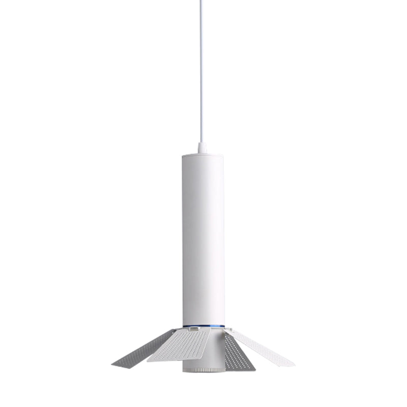 Mini Hanging Lamp With Macaron Style Tube Shade - 1 Light Pendant Lighting For Cloth Shop Metallic