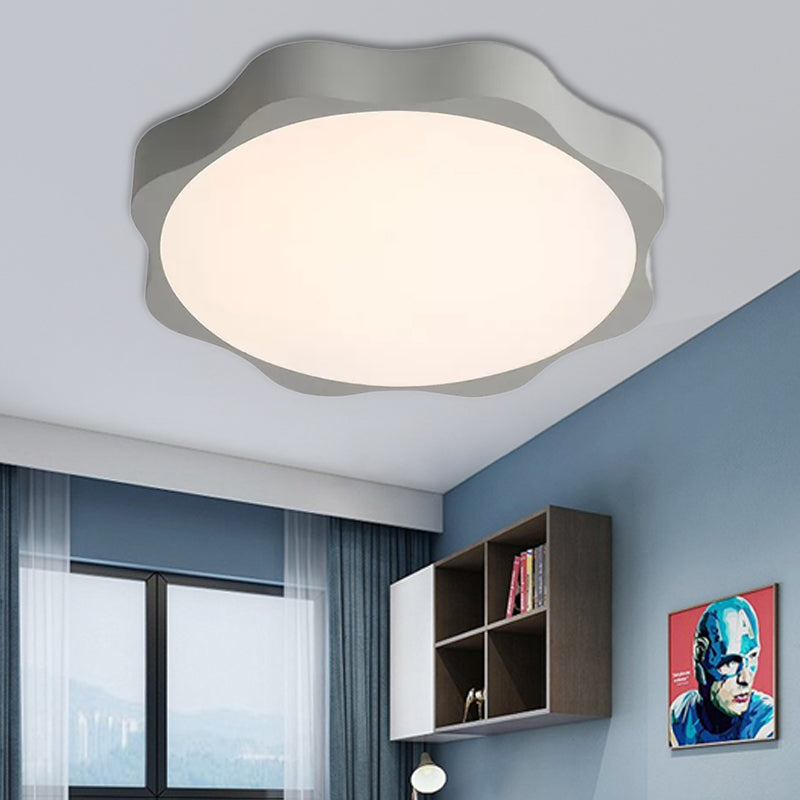 Gray Nordic Style Acrylic Ceiling Mount Light for Child Bedroom
