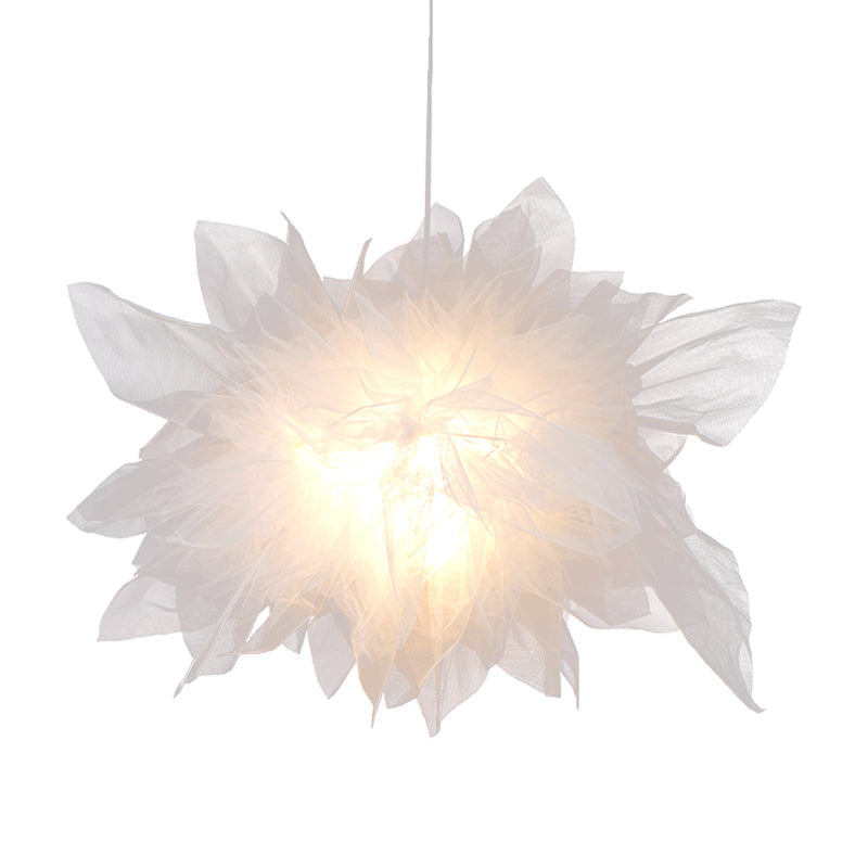 Modern Floral Pendant Light in White, Perfect for Bedroom Decor
