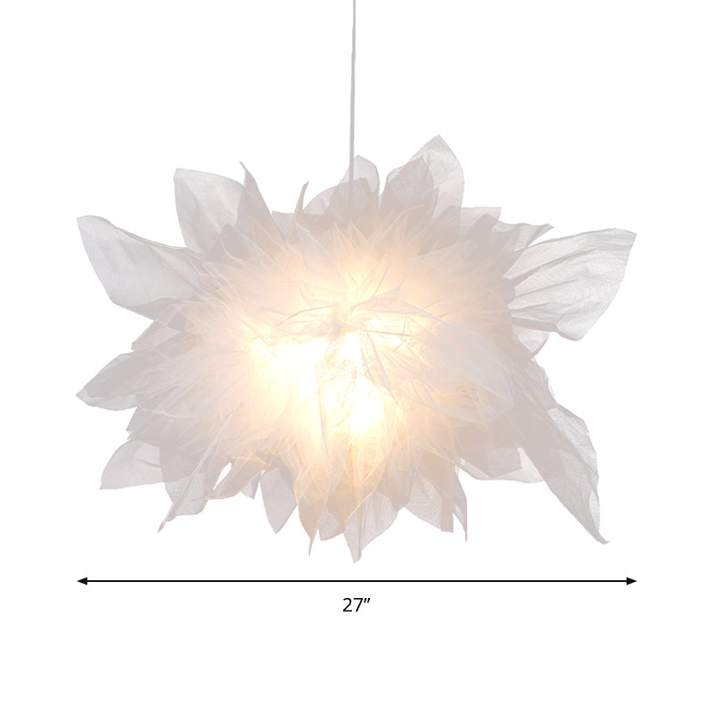 Modern Floral Pendant Light in White, Perfect for Bedroom Decor