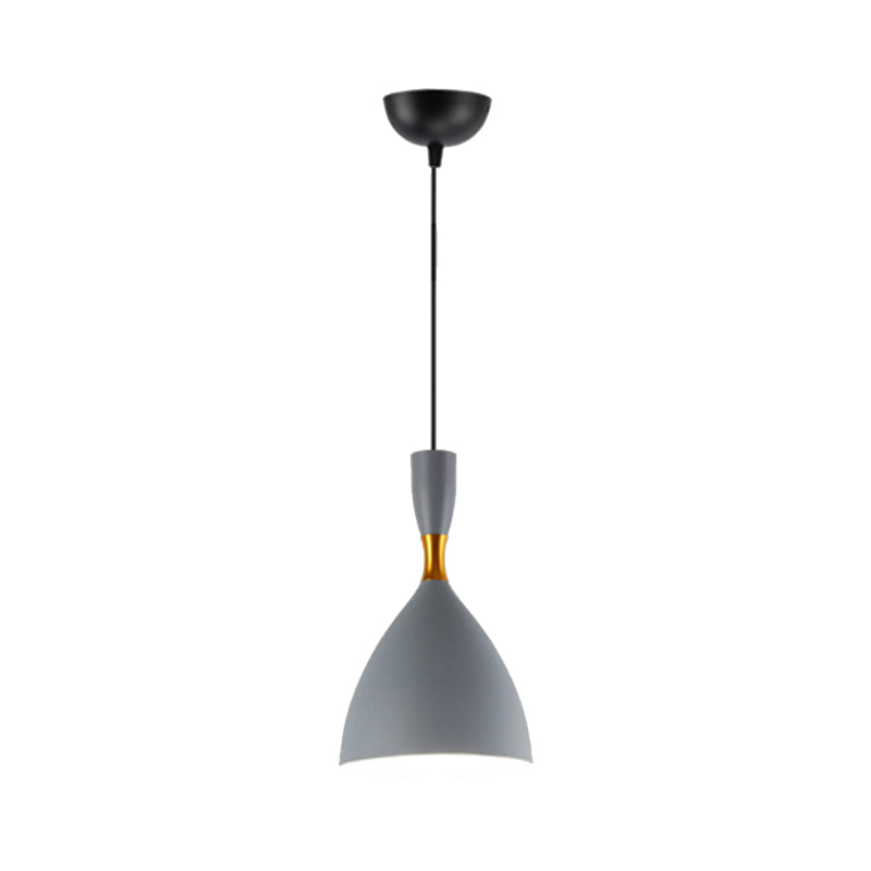 Lampe à suspension entonnoir contemporaine en aluminium - Convient pour une salle d'étude ou un café - 6,5/10 pouces de large, 1 lumière