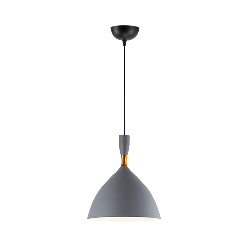 Lampe à suspension entonnoir contemporaine en aluminium - Convient pour une salle d'étude ou un café - 6,5/10 pouces de large, 1 lumière