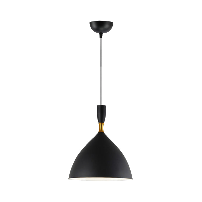 Lampe à suspension entonnoir contemporaine en aluminium - Convient pour une salle d'étude ou un café - 6,5/10 pouces de large, 1 lumière