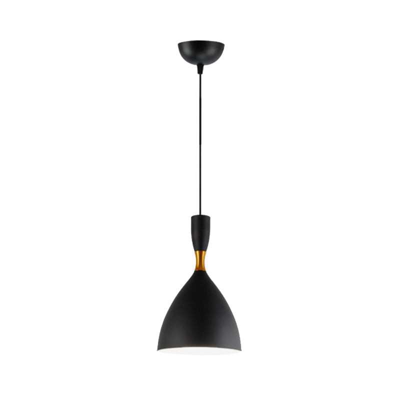 Lampe à suspension entonnoir contemporaine en aluminium - Convient pour une salle d'étude ou un café - 6,5/10 pouces de large, 1 lumière