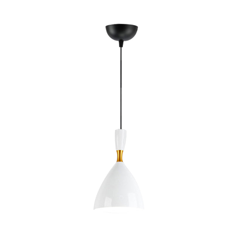Lampe à suspension entonnoir contemporaine en aluminium - Convient pour une salle d'étude ou un café - 6,5/10 pouces de large, 1 lumière