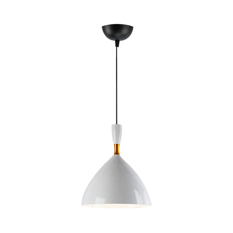 Lampe à suspension entonnoir contemporaine en aluminium - Convient pour une salle d'étude ou un café - 6,5/10 pouces de large, 1 lumière