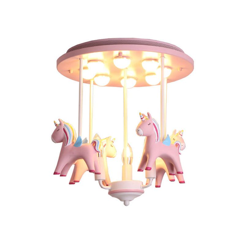 Plafonnier semi-encastré amusant pour jardin d'enfants : plafonnier pour enfants en résine avec finition rose