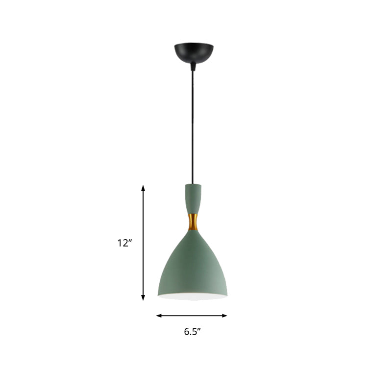 Macaron Loft Suspension Light - Restaurant Cloth Shop Funnel Pendant Lighting - Aluminum - 1 Head