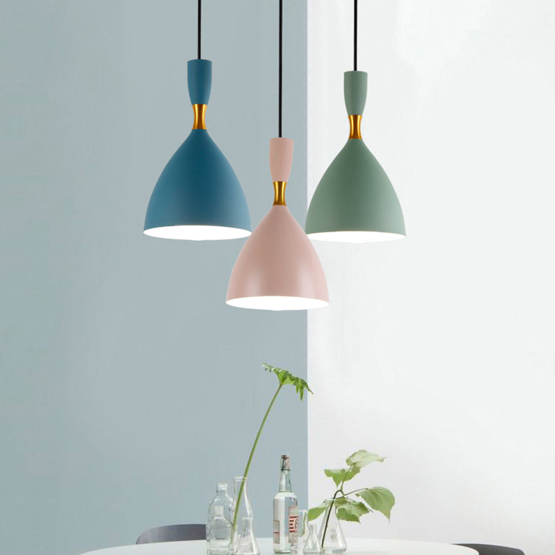 Macaron Loft Suspension Light - Restaurant Cloth Shop Funnel Pendant Lighting - Aluminum - 1 Head