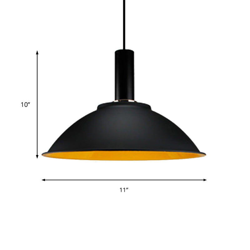 Contemporary Aluminum Hanging Light - Wide Bowl Pendant (11"/14") - Ideal for Gallery or Factory - 1 Bulb Design
