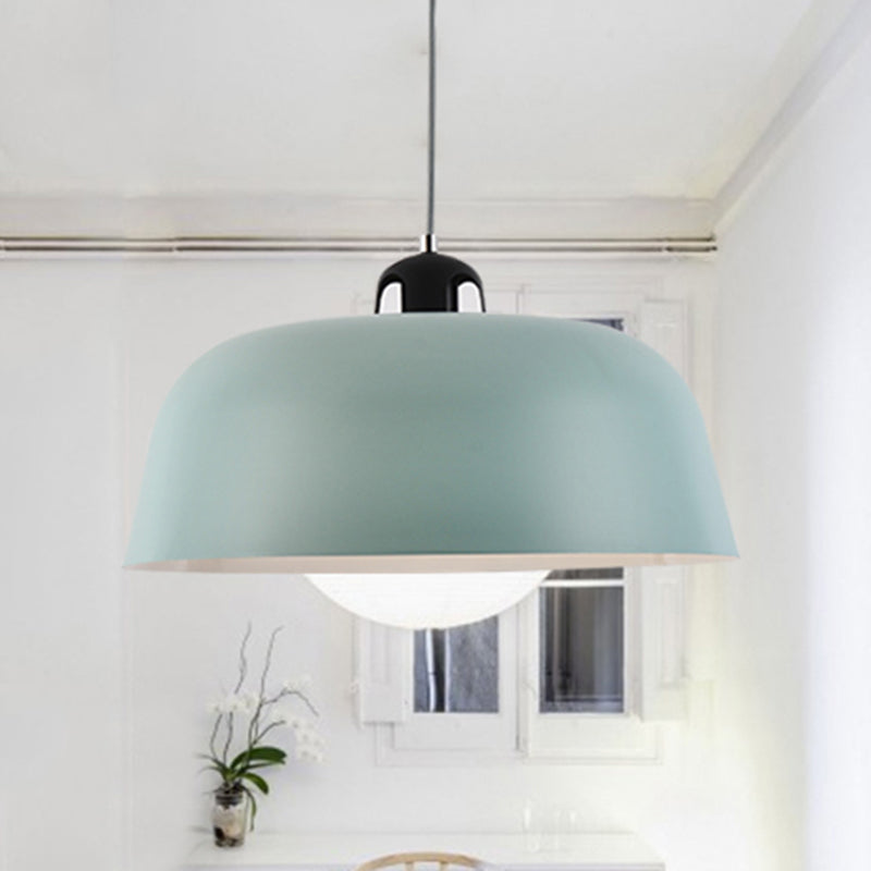 Macaron Barn-Shaped Hanging Pendant Light In Blue/Green/Yellow/Pink Ideal For Nursing Room Or