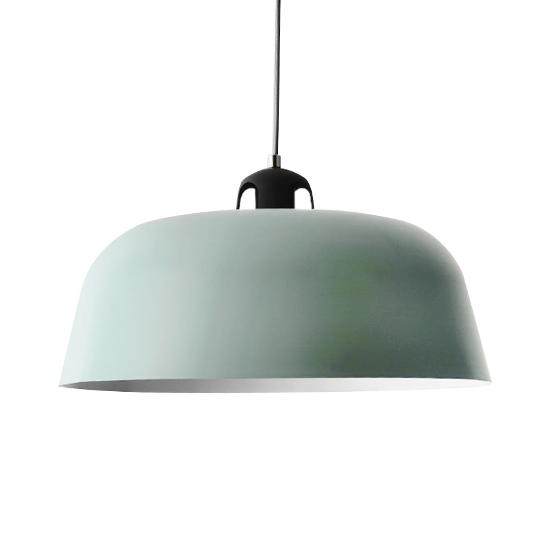 Barn Shaped Macaron Hanging Pendant Light - Metal Ceiling Lamp in Blue/Green/Yellow/Pink - Ideal for Nursing Room or Bathroom