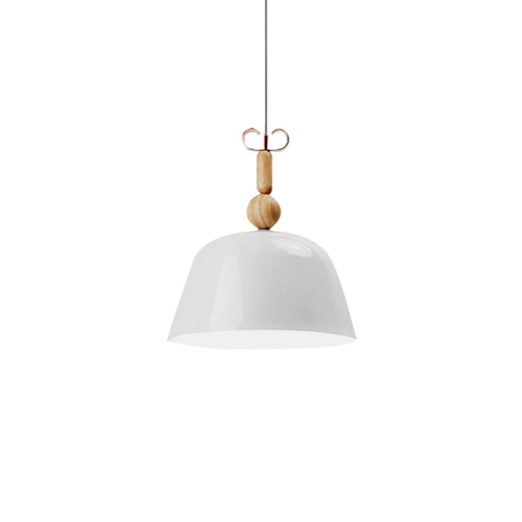 Suspension en forme de cloche de style nordique - 12"/16" de large | Lampe suspendue monochrome à une seule lumière en métal pour îlot de cuisine