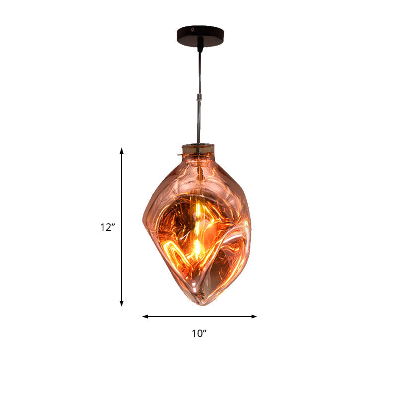 Abstract Shade Hanging Light: Contemporary Style Pendant Lamp With Hammered Glass - Ideal For Hotels