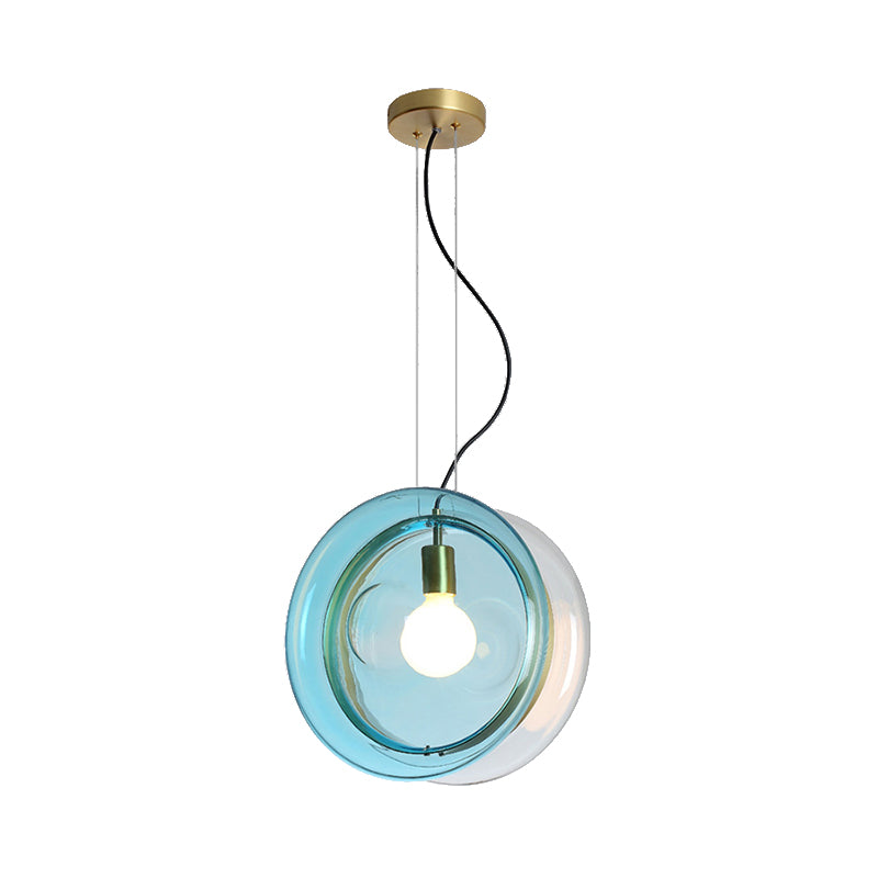 Orbit Corridor Glass Pendant Lamp with Brass Ring