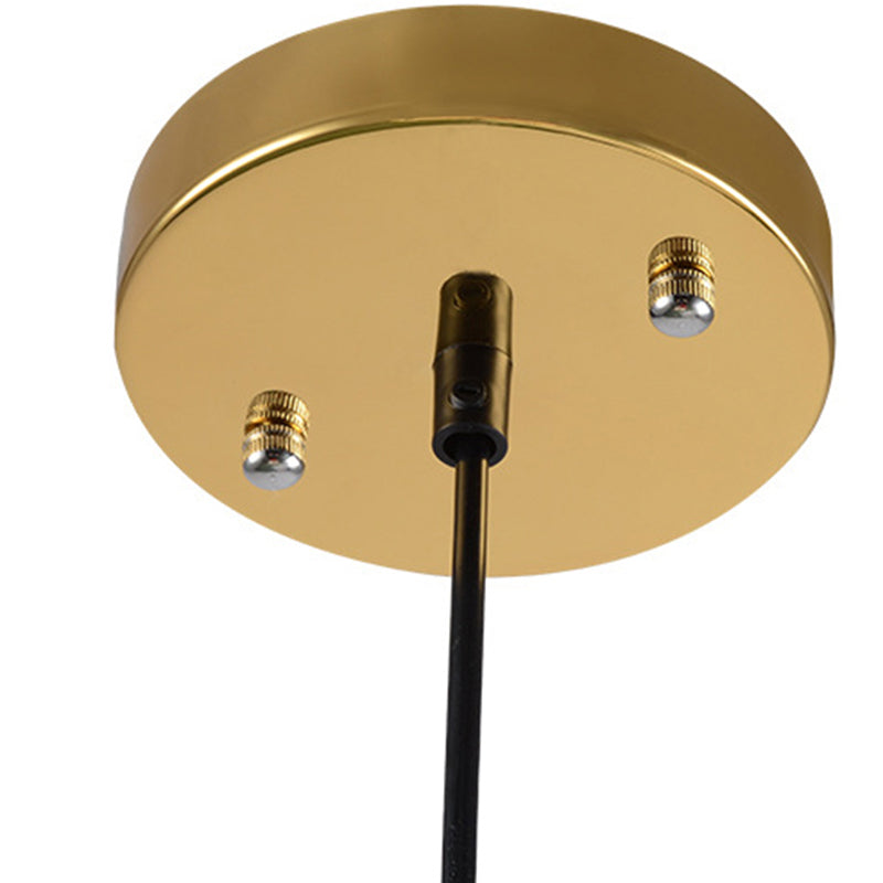 Suspension Globe en Or avec Abat-Jour en Verre Laiteux - Suspension Simple pour Salle à Manger