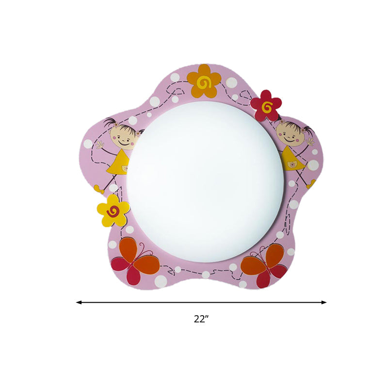 Plafonnier en acrylique rose floral : joli luminaire encastré pour chambre de fille et couloir