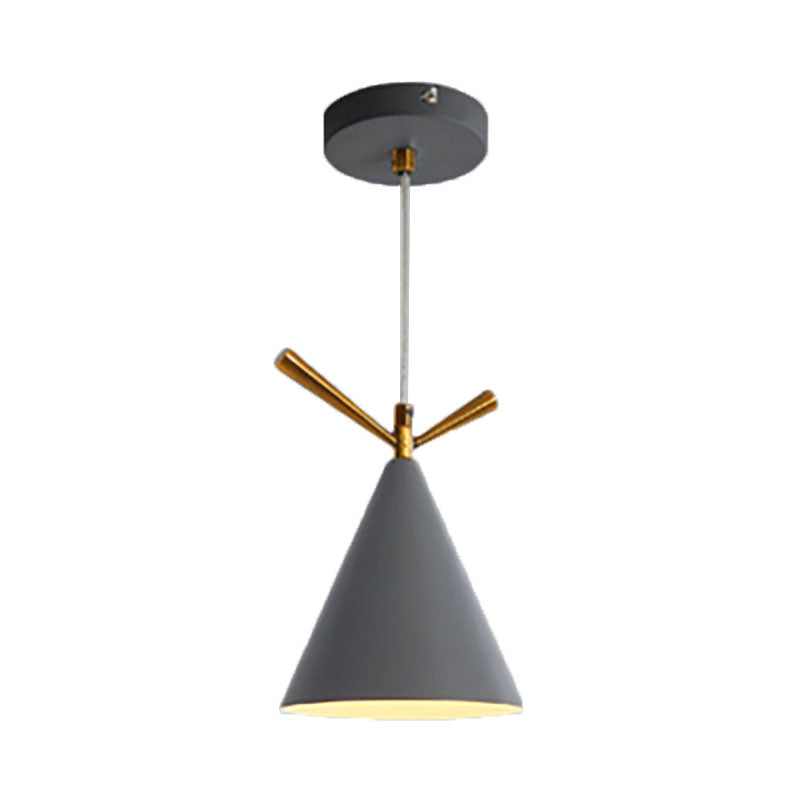 Nordic Style Cone Pendant Light for Restaurant/Coffee Shop - 1-Light Hanging Lamp