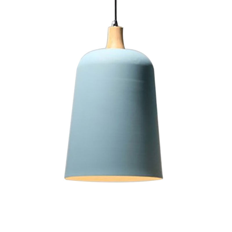Modern Metal Pendant Lamp - Single Head Seafoam E27 Hanging Light For Restaurants Blue / B
