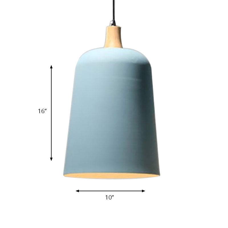 Modern Metal Pendant Lamp - Single Head Seafoam E27 Hanging Light For Restaurants