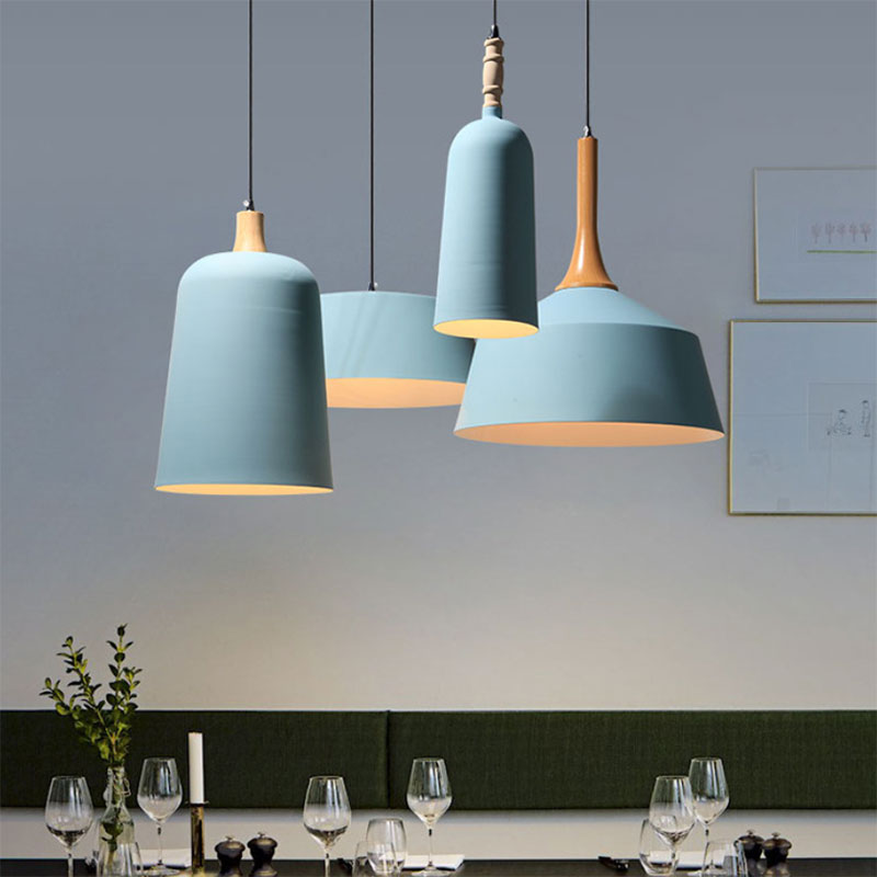 Lampe suspendue à tête unique Seafoam E27 : lampe suspendue moderne en métal pour restaurants