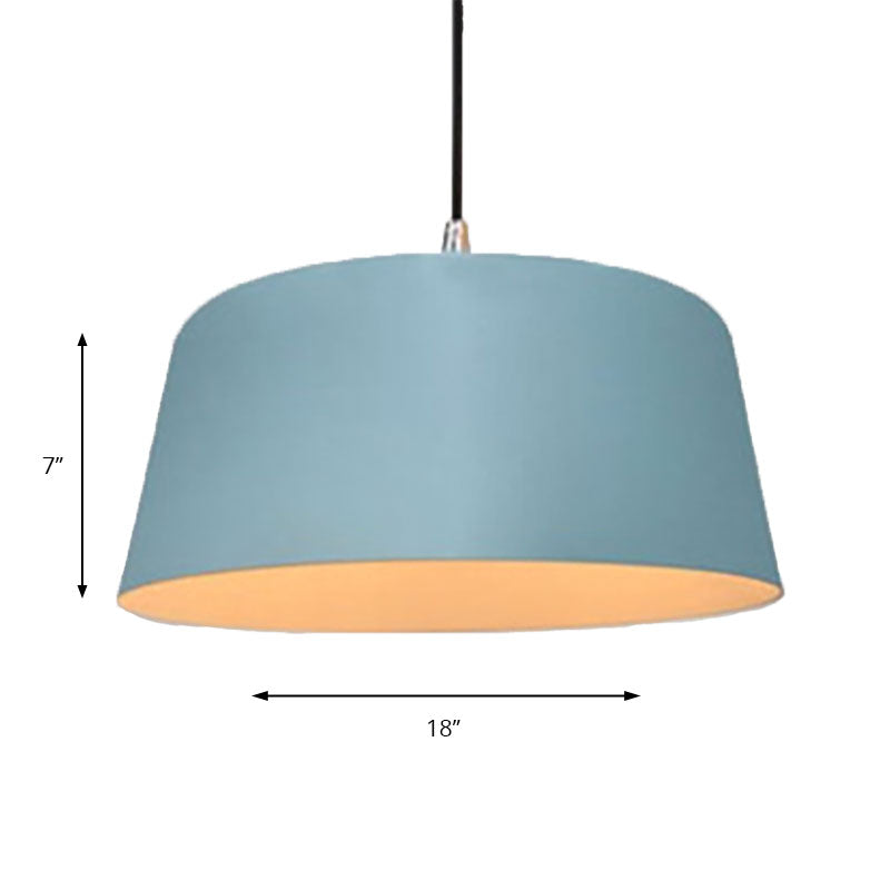 Modern Metal Pendant Lamp - Single Head Seafoam E27 Hanging Light For Restaurants