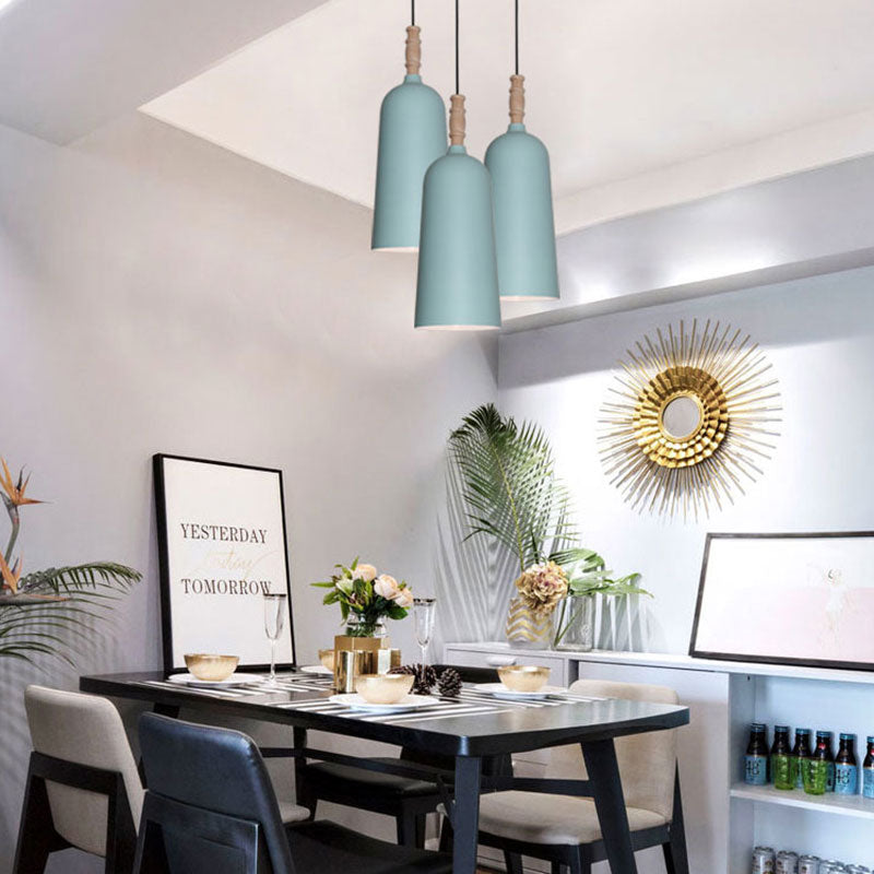 Nordic Metal Pendant Light - Stylish Hanging Lamp For Cafe Or Bookstore Blue