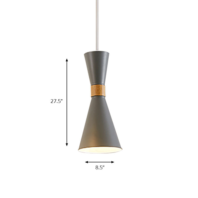 Nordic Metal Hourglass Mini Pendant Light for Living Room and Hallway - 1 Light Hanging Lamp