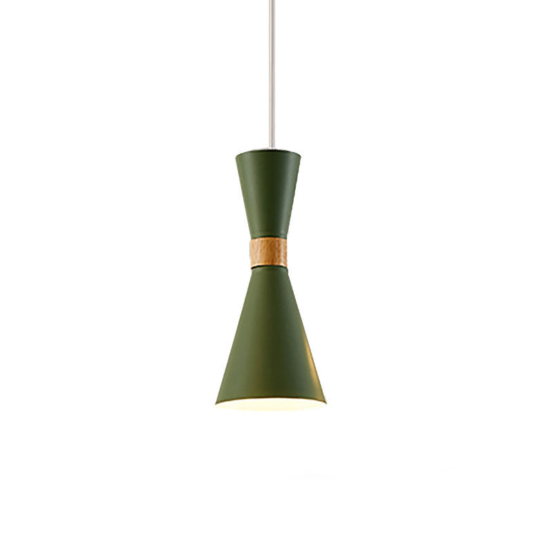 Nordic Metal Hourglass Mini Pendant Light for Living Room and Hallway - 1 Light Hanging Lamp