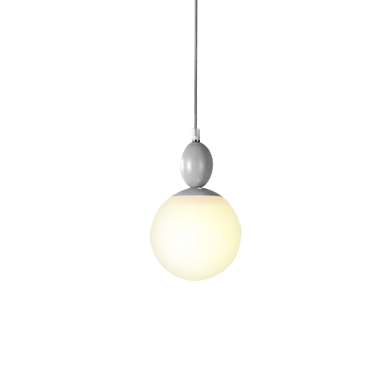 Small Nordic Pendant Light With Milk Glass Shade For Corridor