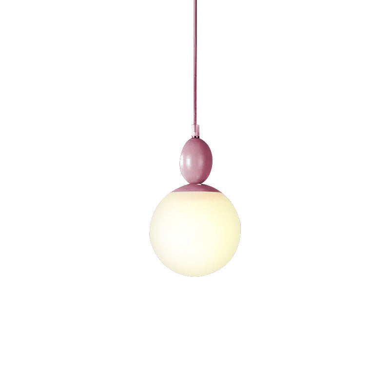 Small Nordic Pendant Light With Milk Glass Shade For Corridor
