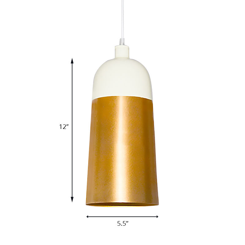 Gold Dome Shade Pendant Light, Modern Metal Ceiling Lamp for Bedroom