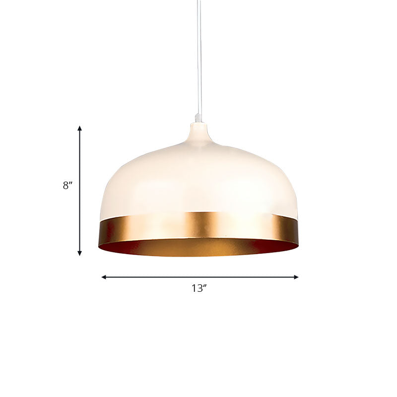 Gold Dome Shade Pendant Light, Modern Metal Ceiling Lamp for Bedroom