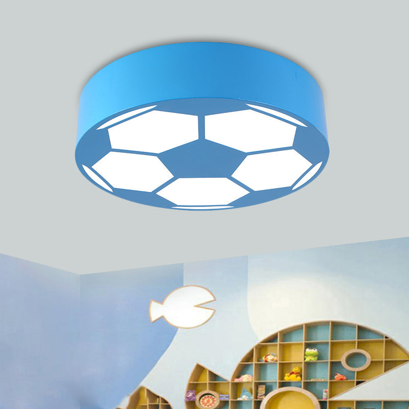 Plafonnier LED coloré pour enfants avec abat-jour en acrylique et motif football