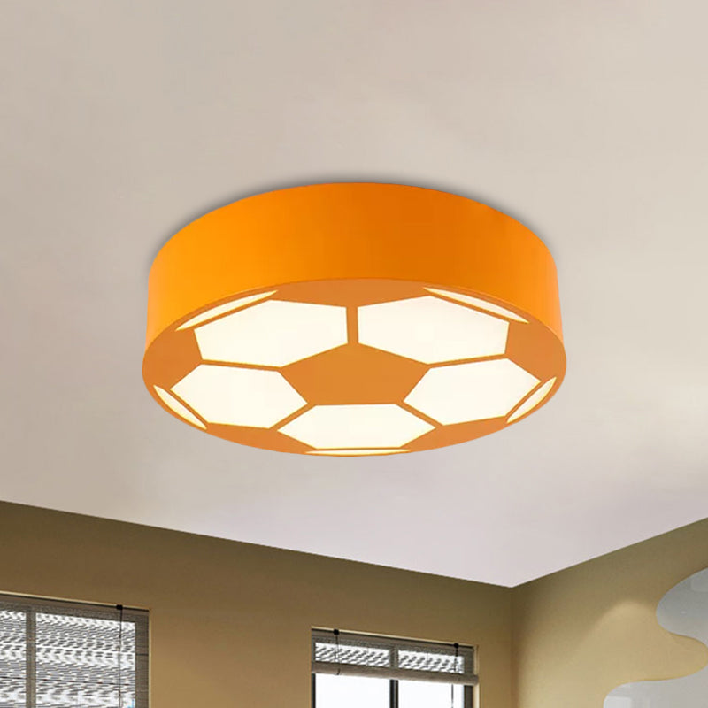 Plafonnier LED coloré pour enfants avec abat-jour en acrylique et motif football
