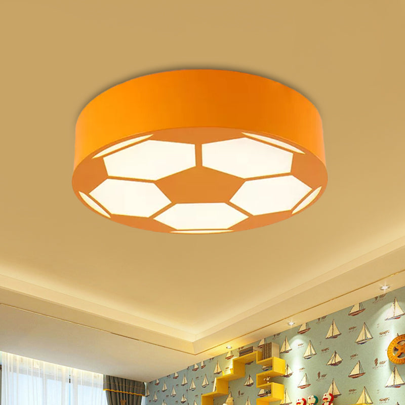 Plafonnier LED coloré pour enfants avec abat-jour en acrylique et motif football
