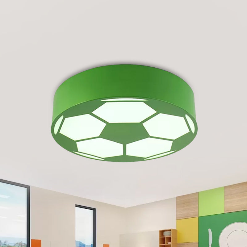 Plafonnier LED coloré pour enfants avec abat-jour en acrylique et motif football