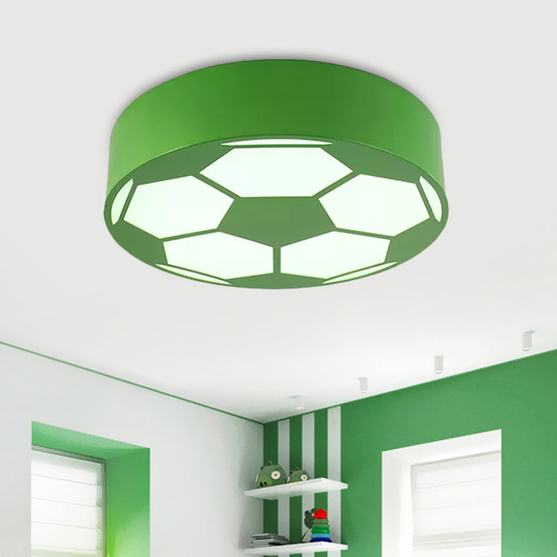 Plafonnier LED coloré pour enfants avec abat-jour en acrylique et motif football