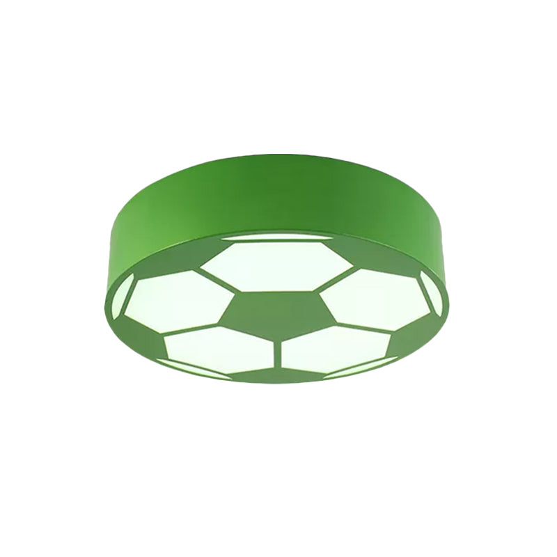 Colorful Football Flushmount Childrens Led Ceiling Light With Acrylic Shade