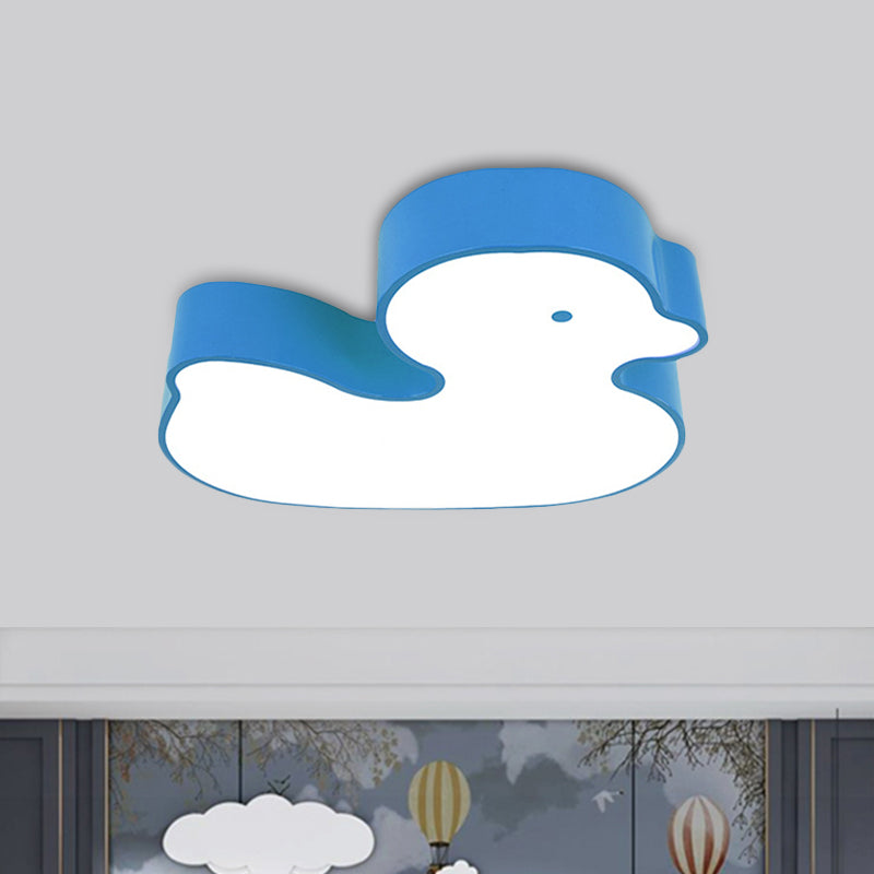 Little Duck LED Flush Mount Children's Lamp with Colorful Acrylic Close to Ceiling Fixture