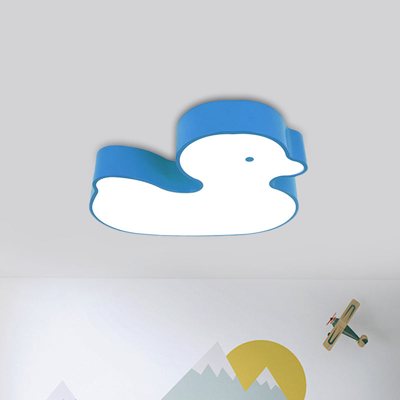Little Duck LED Flush Mount Children's Lamp with Colorful Acrylic Close to Ceiling Fixture
